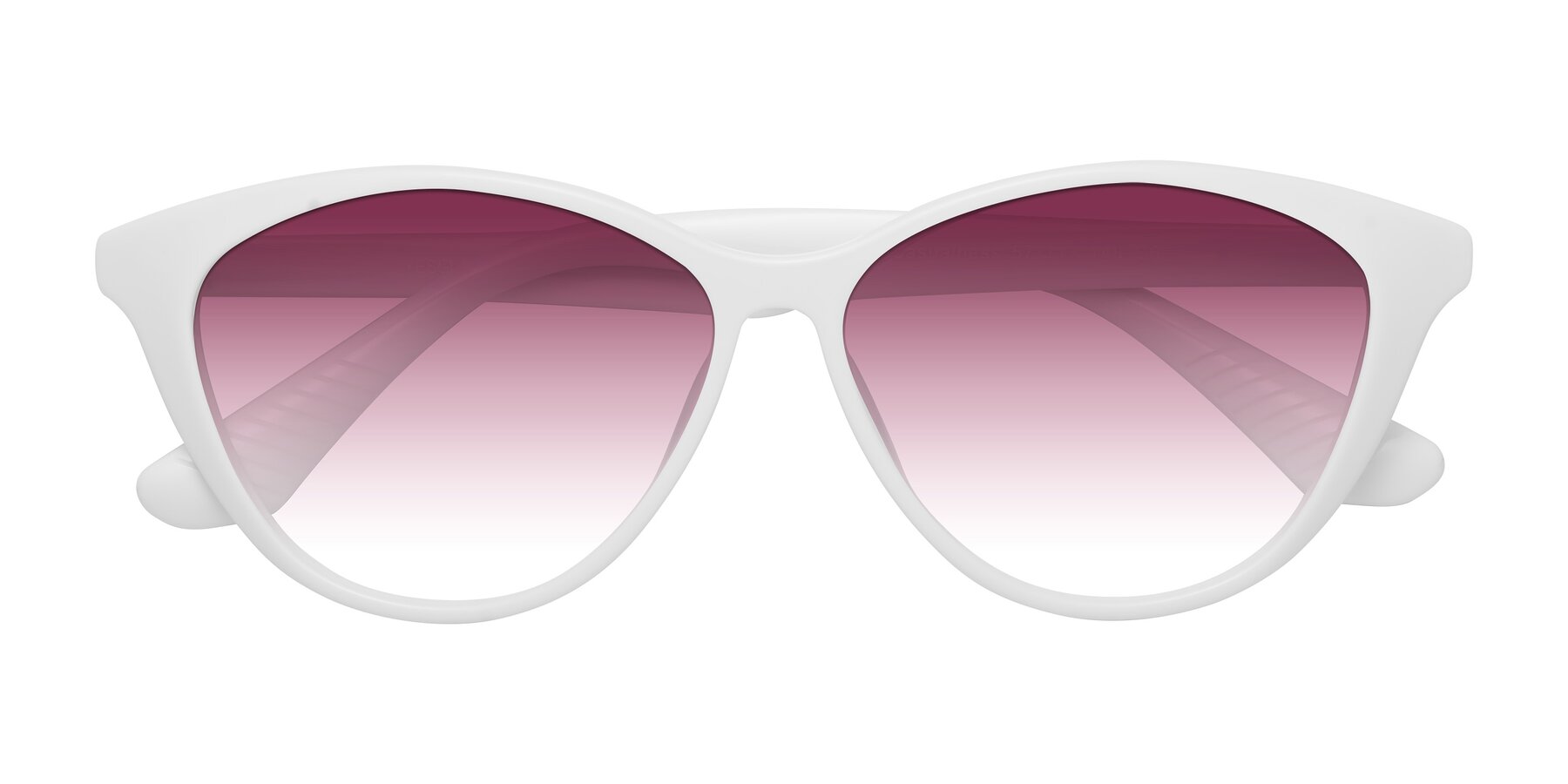 Folded Front of Casualness in Milky White with Wine Gradient Lenses