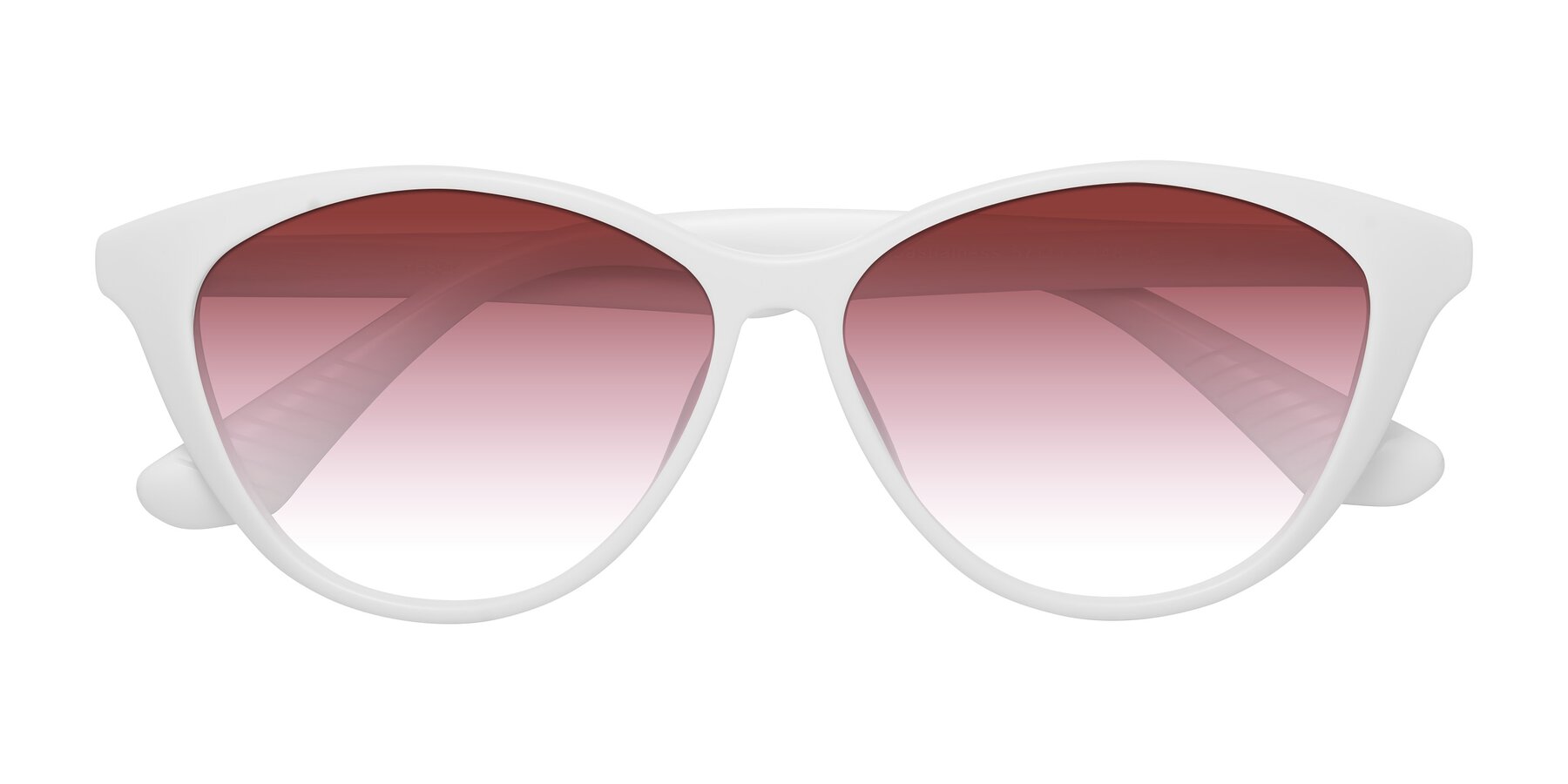 Folded Front of Casualness in Milky White with Garnet Gradient Lenses