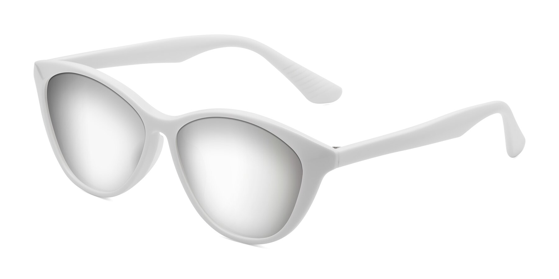 Angle of Casualness in Milky White with Silver Mirrored Lenses