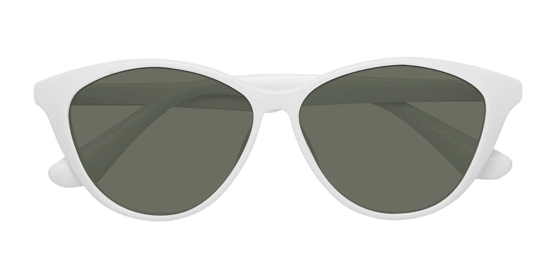 Folded Front of Casualness in Milky White with Gray Polarized Lenses