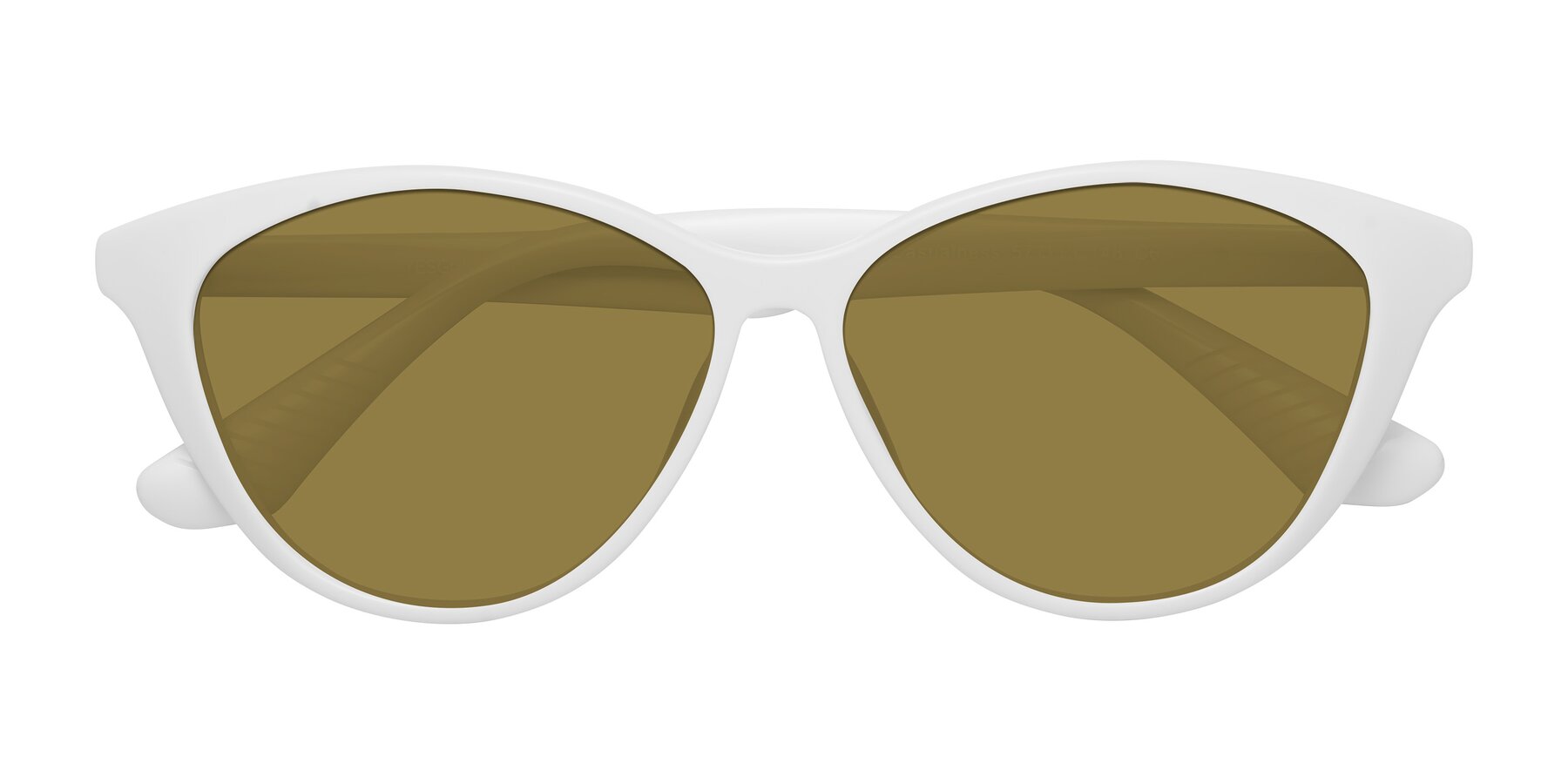 Folded Front of Casualness in Milky White with Brown Polarized Lenses