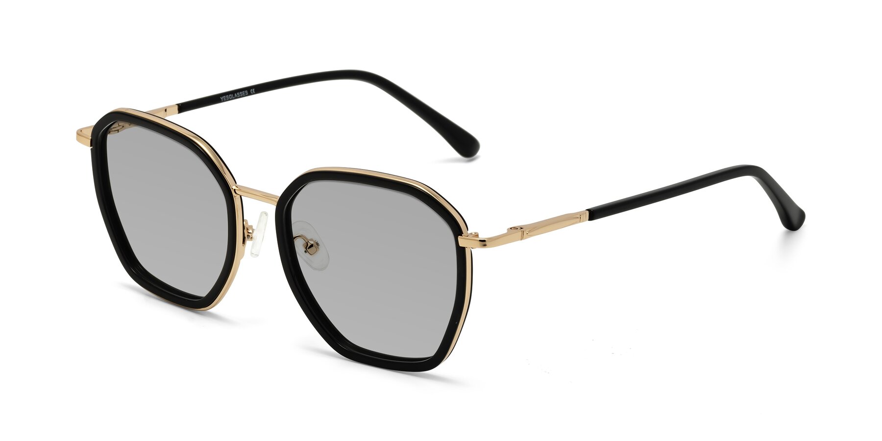 Angle of Fammily in Black-Gold with Light Gray Tinted Lenses