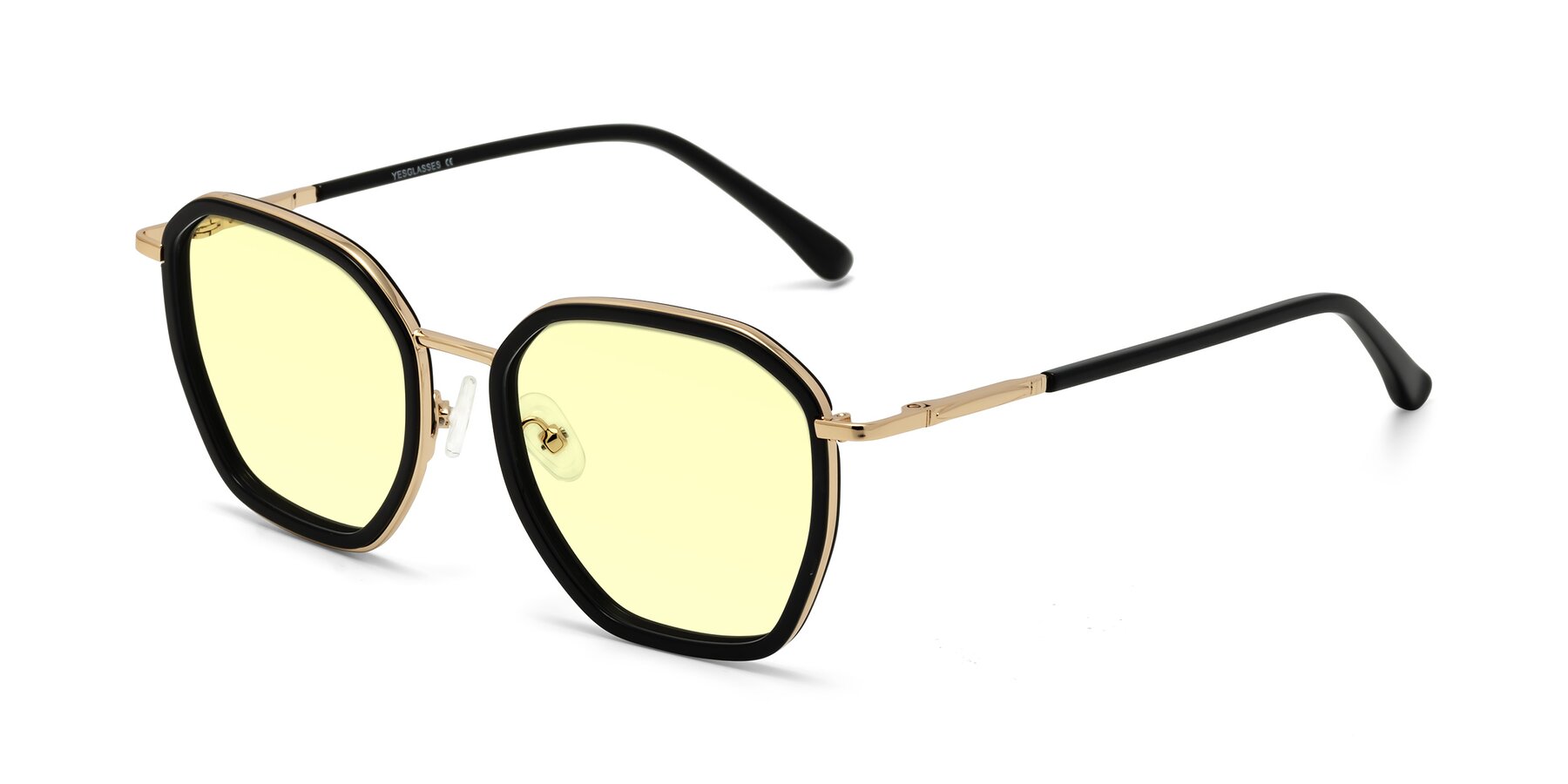 Angle of Fammily in Black-Gold with Light Yellow Tinted Lenses