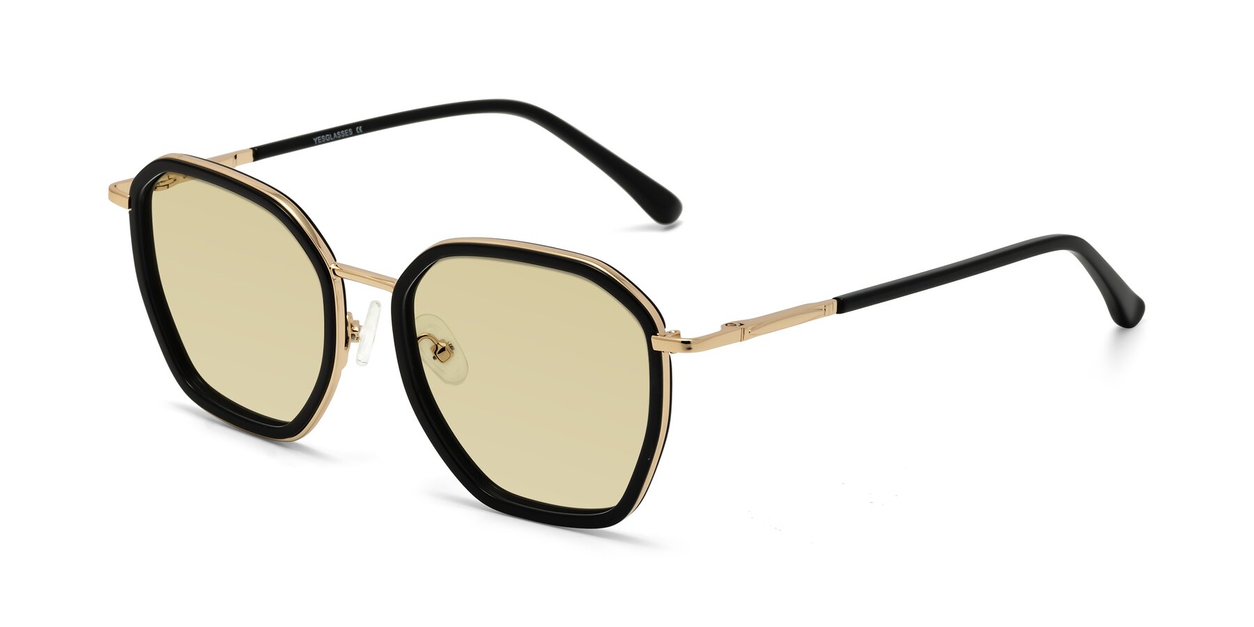 Angle of Fammily in Black-Gold with Light Champagne Tinted Lenses