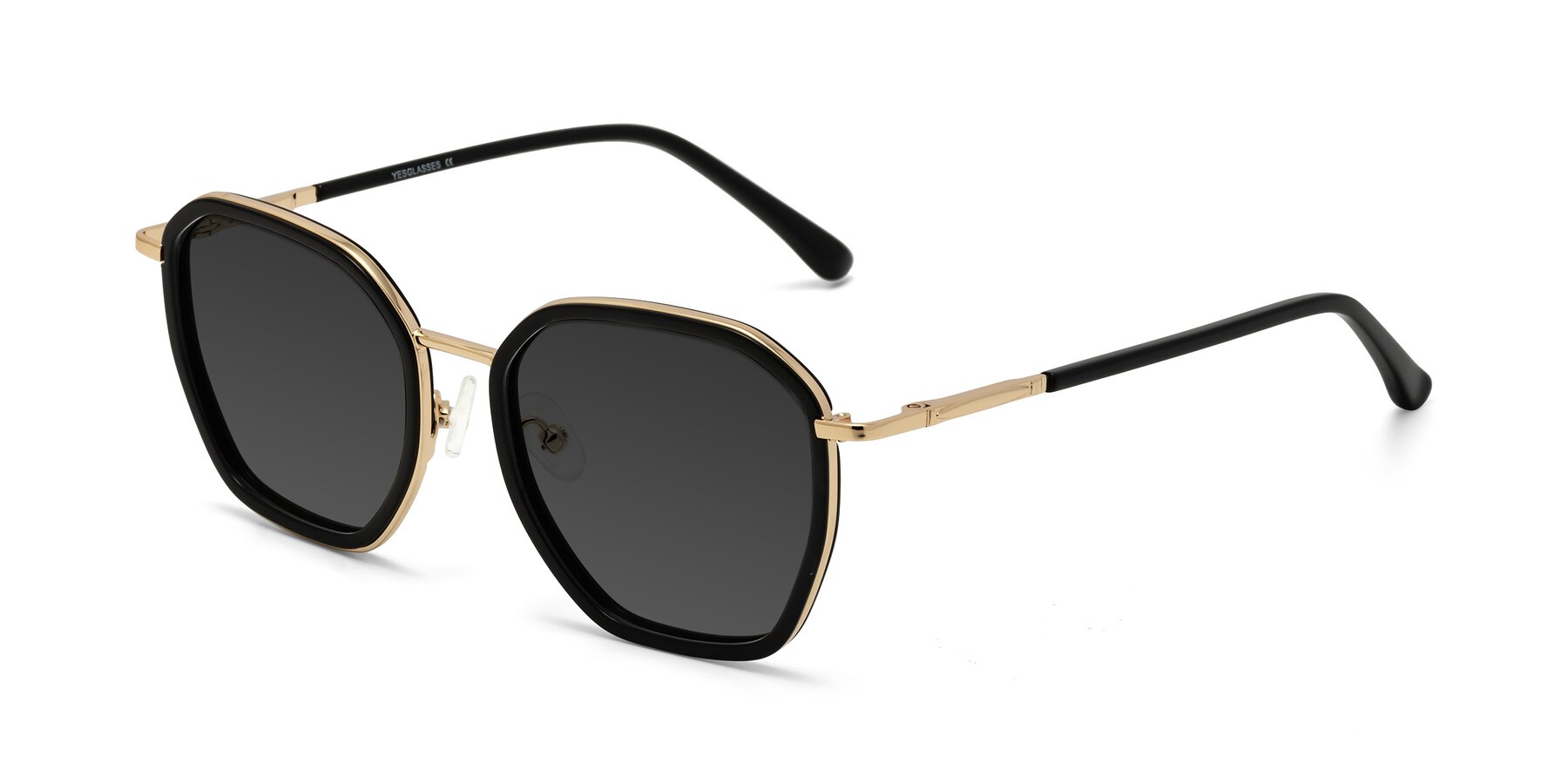 Angle of Fammily in Black-Gold with Gray Tinted Lenses