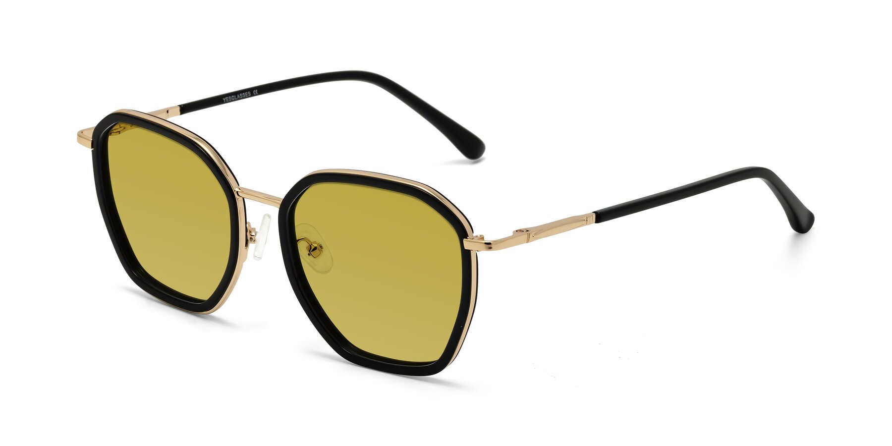 Angle of Fammily in Black-Gold with Champagne Tinted Lenses