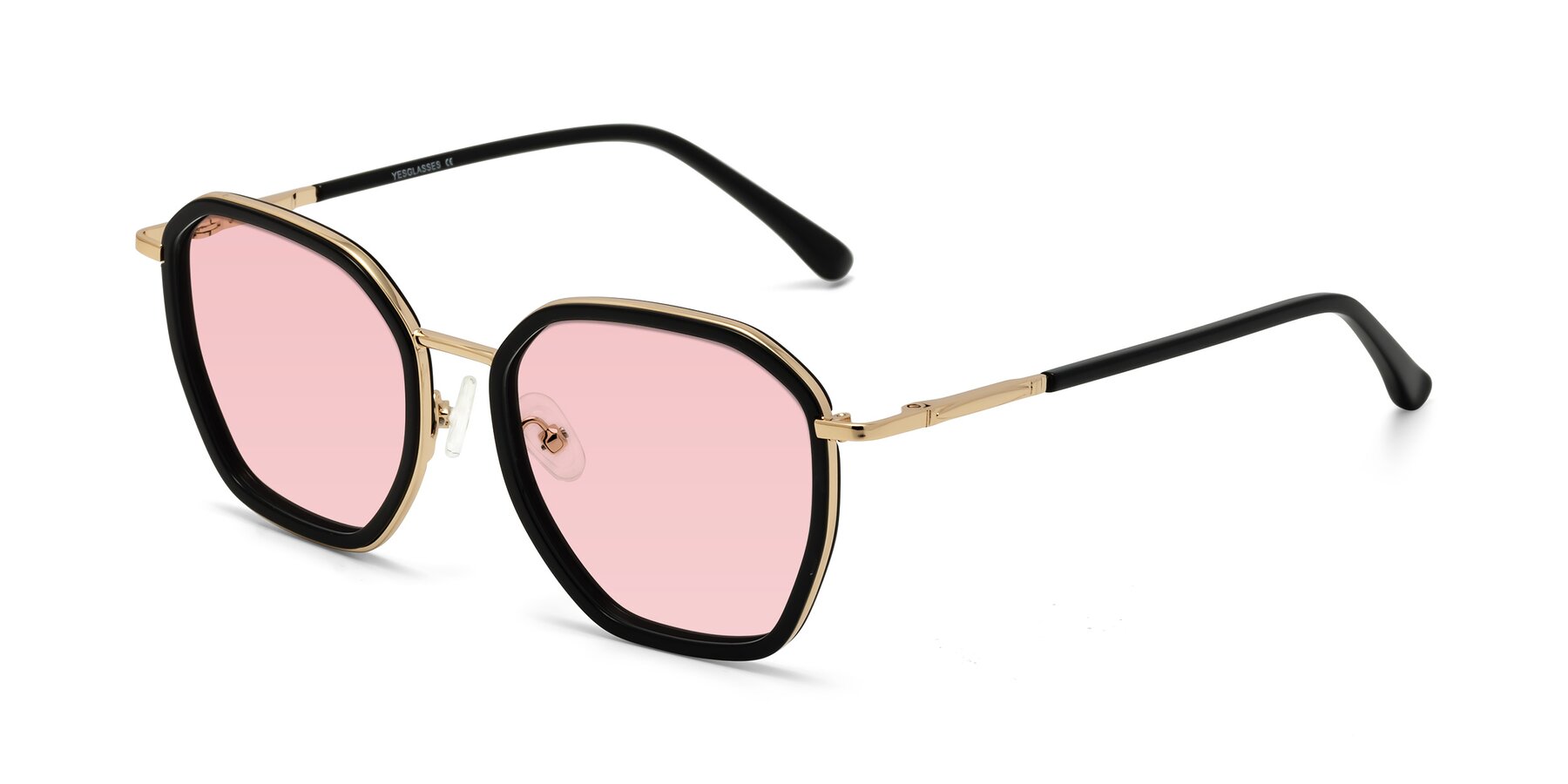 Angle of Fammily in Black-Gold with Light Garnet Tinted Lenses