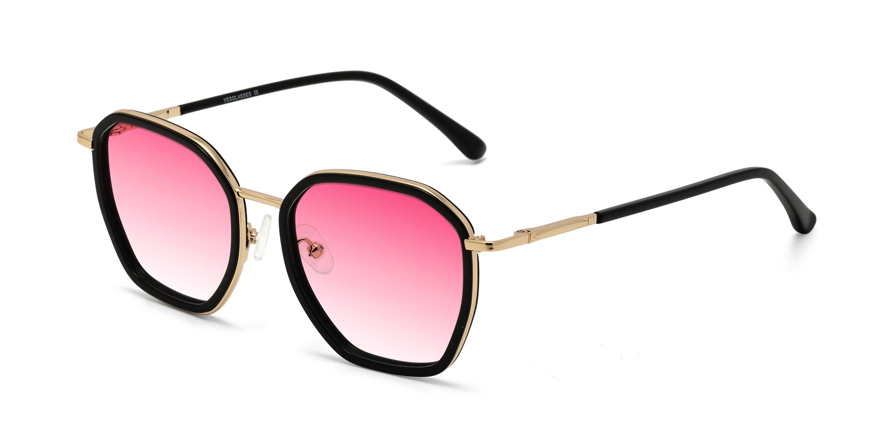 Angle of Fammily in Black-Gold with Pink Gradient Lenses