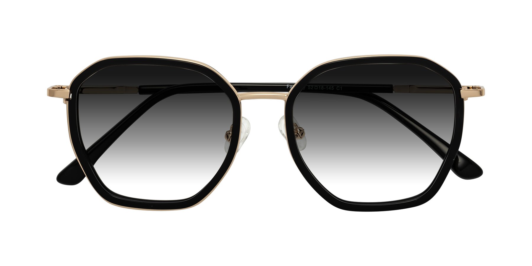 Folded Front of Fammily in Black-Gold with Gray Gradient Lenses