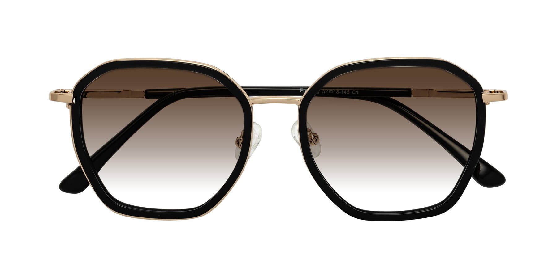 Folded Front of Fammily in Black-Gold with Brown Gradient Lenses