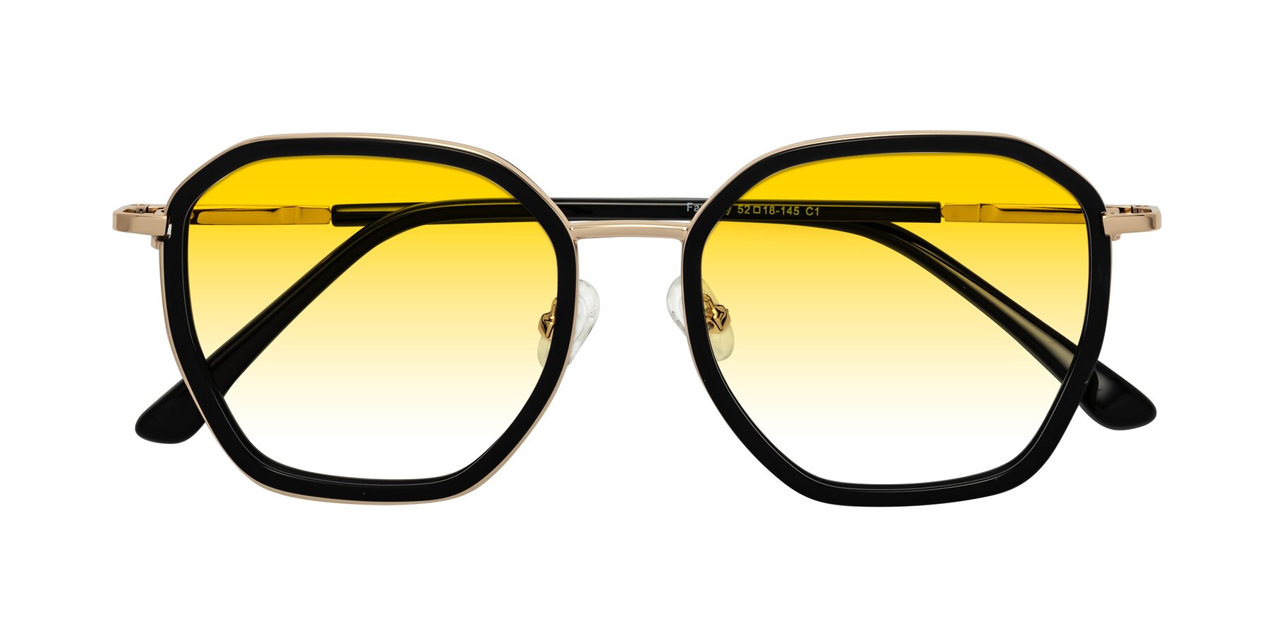 Folded Front of Fammily in Black-Gold with Yellow Gradient Lenses