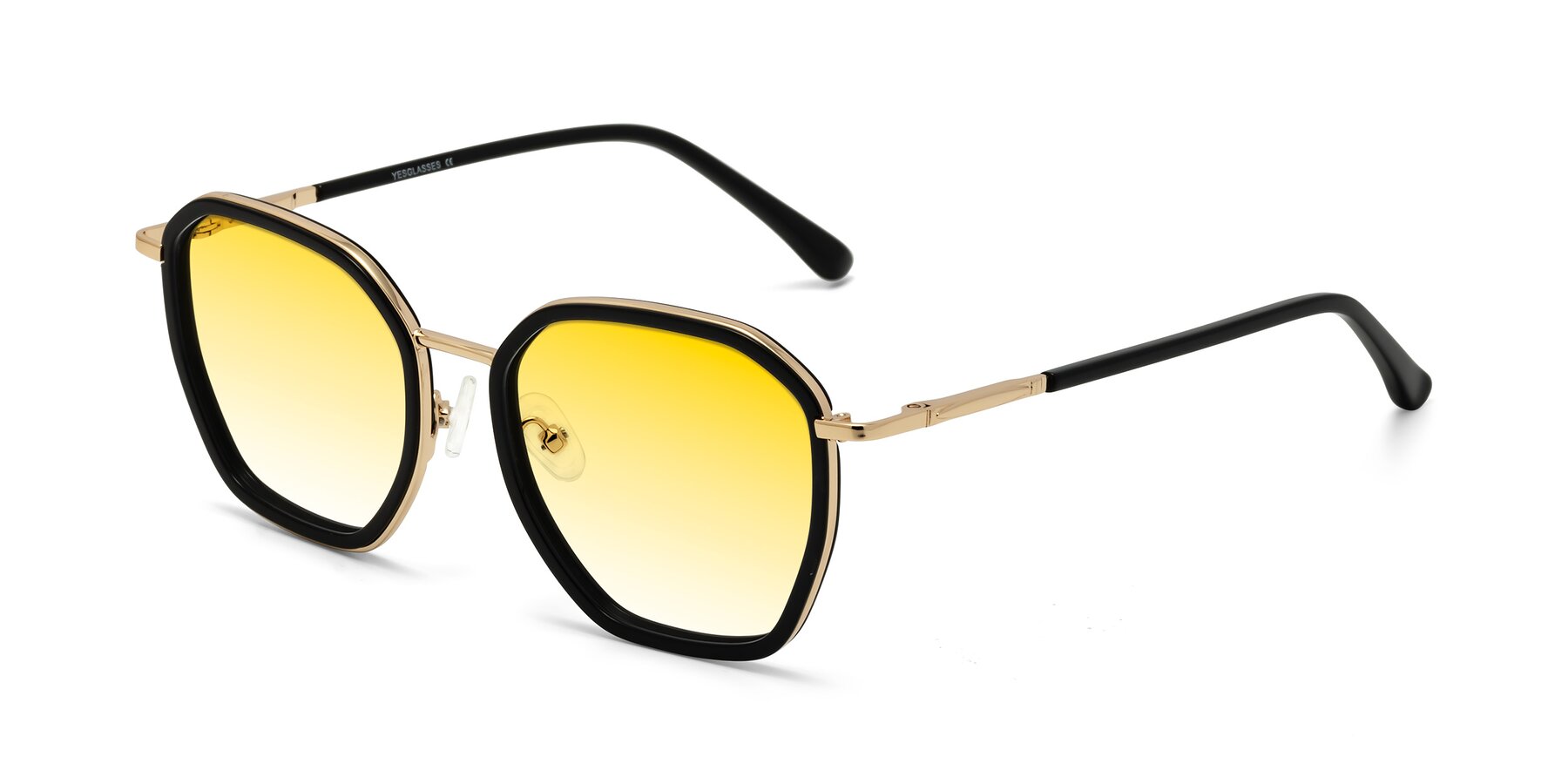 Angle of Fammily in Black-Gold with Yellow Gradient Lenses