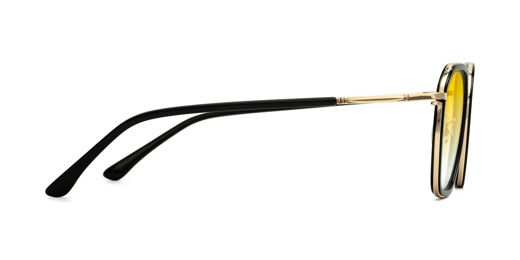 Side of Fammily in Black-Gold with Yellow Gradient Lenses