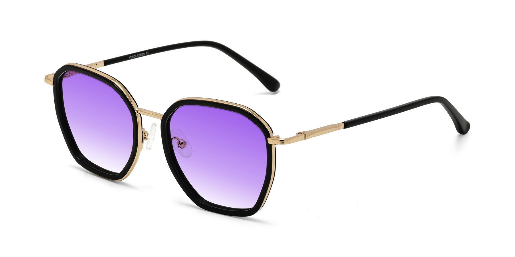 Angle of Fammily in Black-Gold with Purple Gradient Lenses