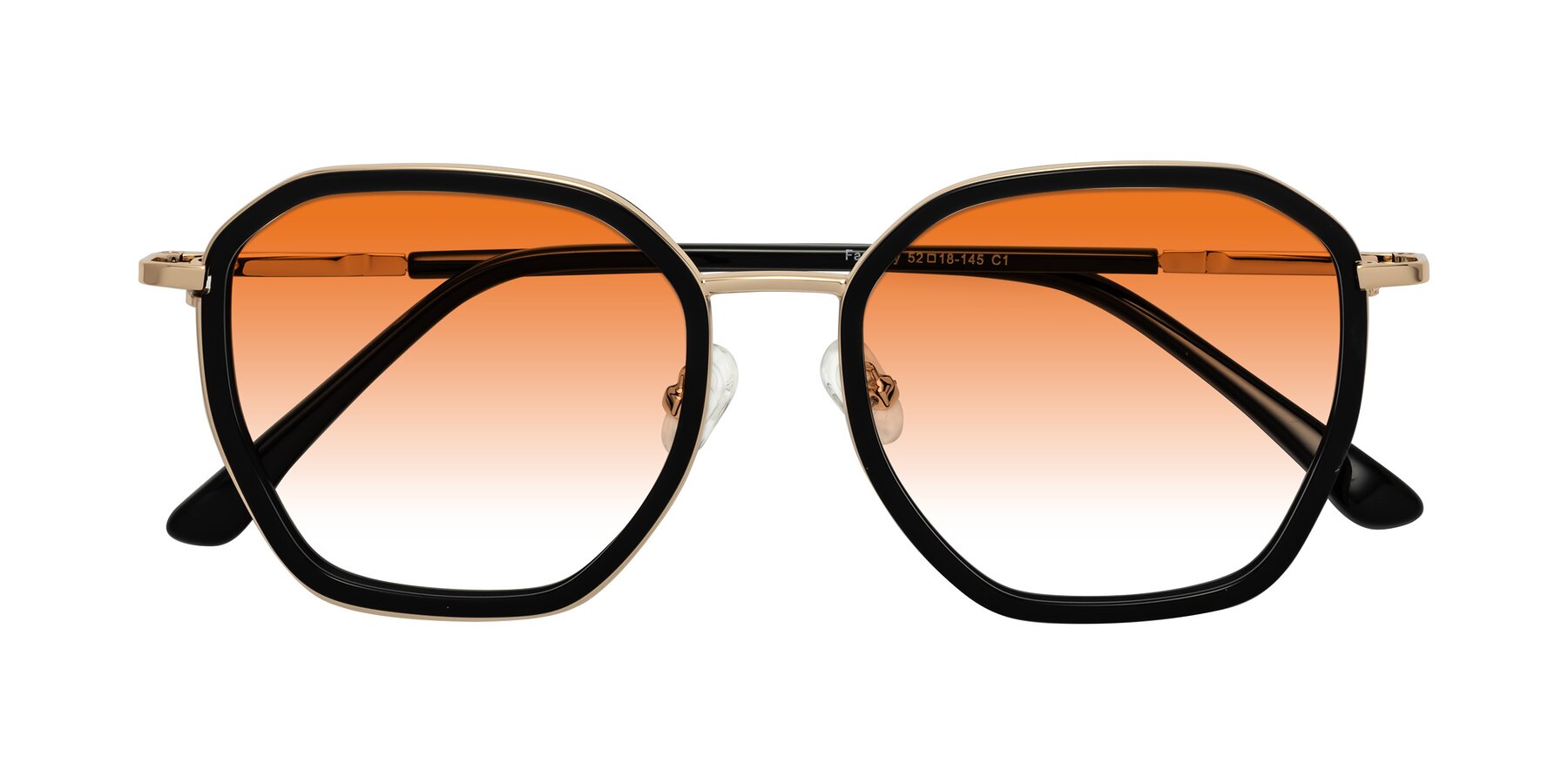 Folded Front of Fammily in Black-Gold with Orange Gradient Lenses