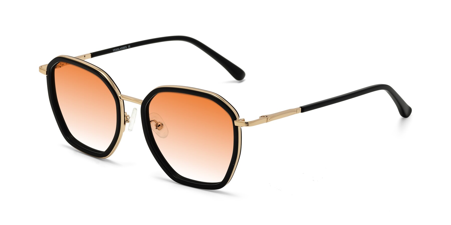 Angle of Fammily in Black-Gold with Orange Gradient Lenses