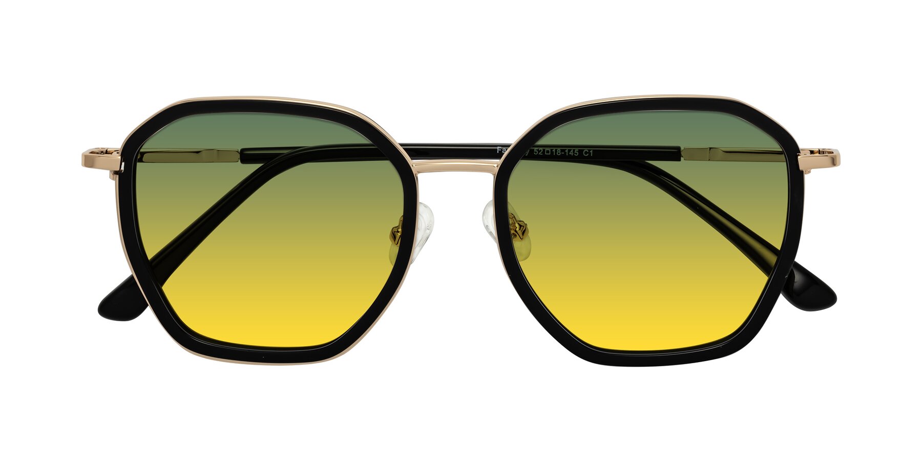 Folded Front of Fammily in Black-Gold with Green / Yellow Gradient Lenses