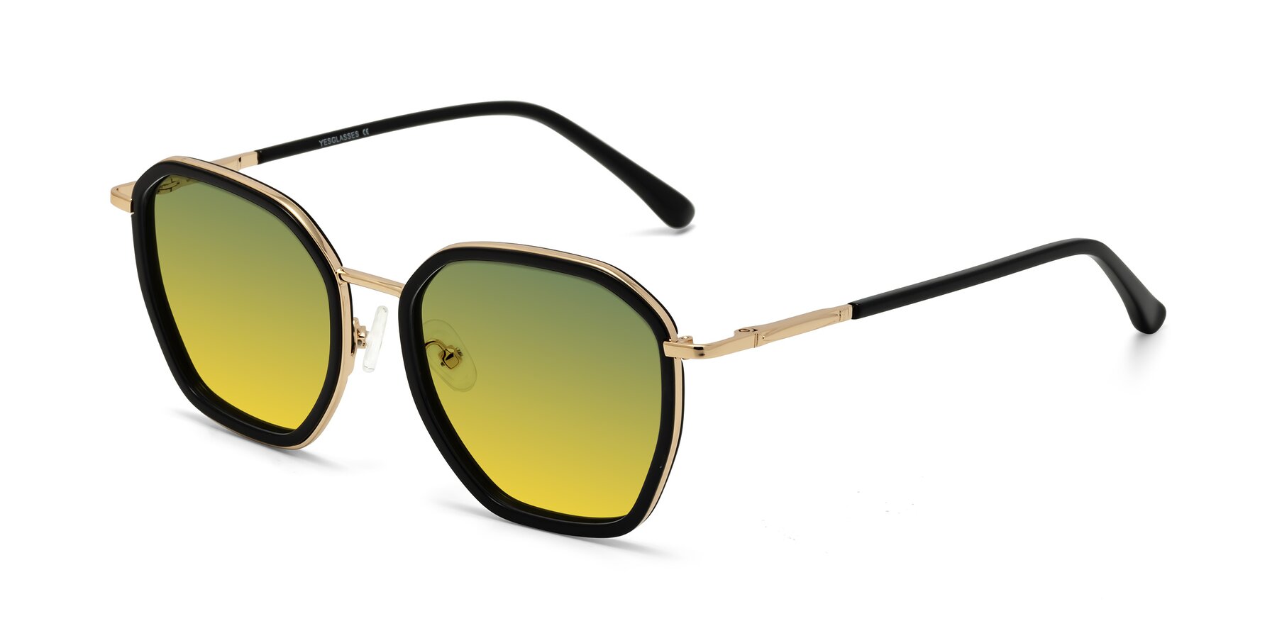 Angle of Fammily in Black-Gold with Green / Yellow Gradient Lenses