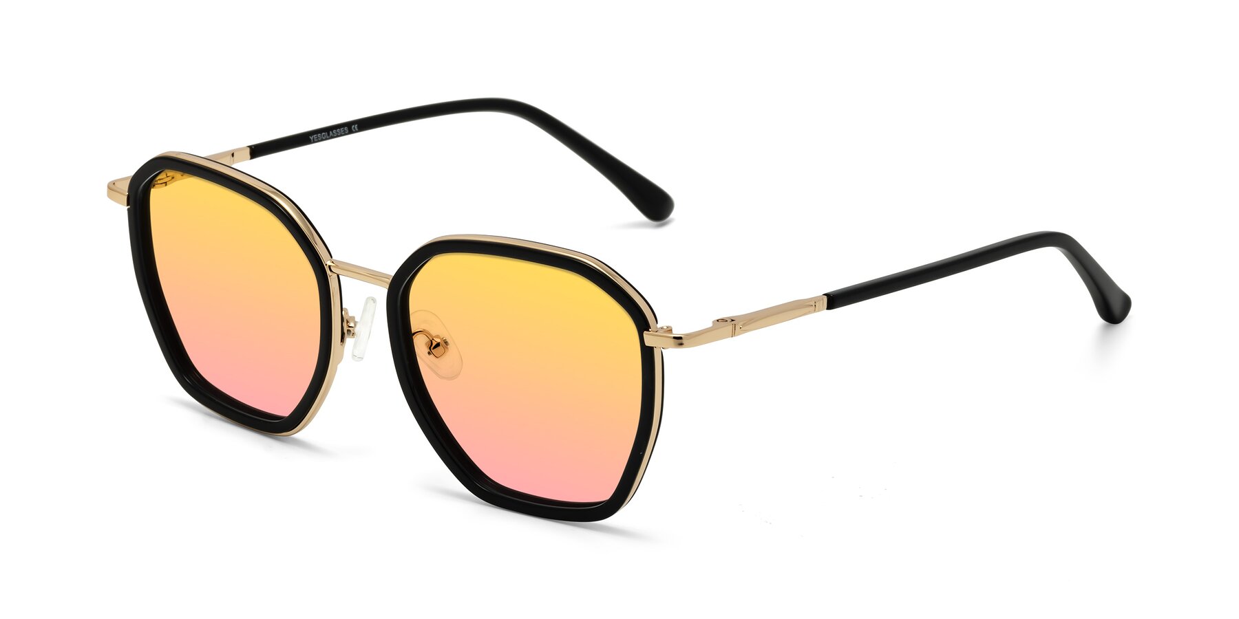 Angle of Fammily in Black-Gold with Yellow / Pink Gradient Lenses