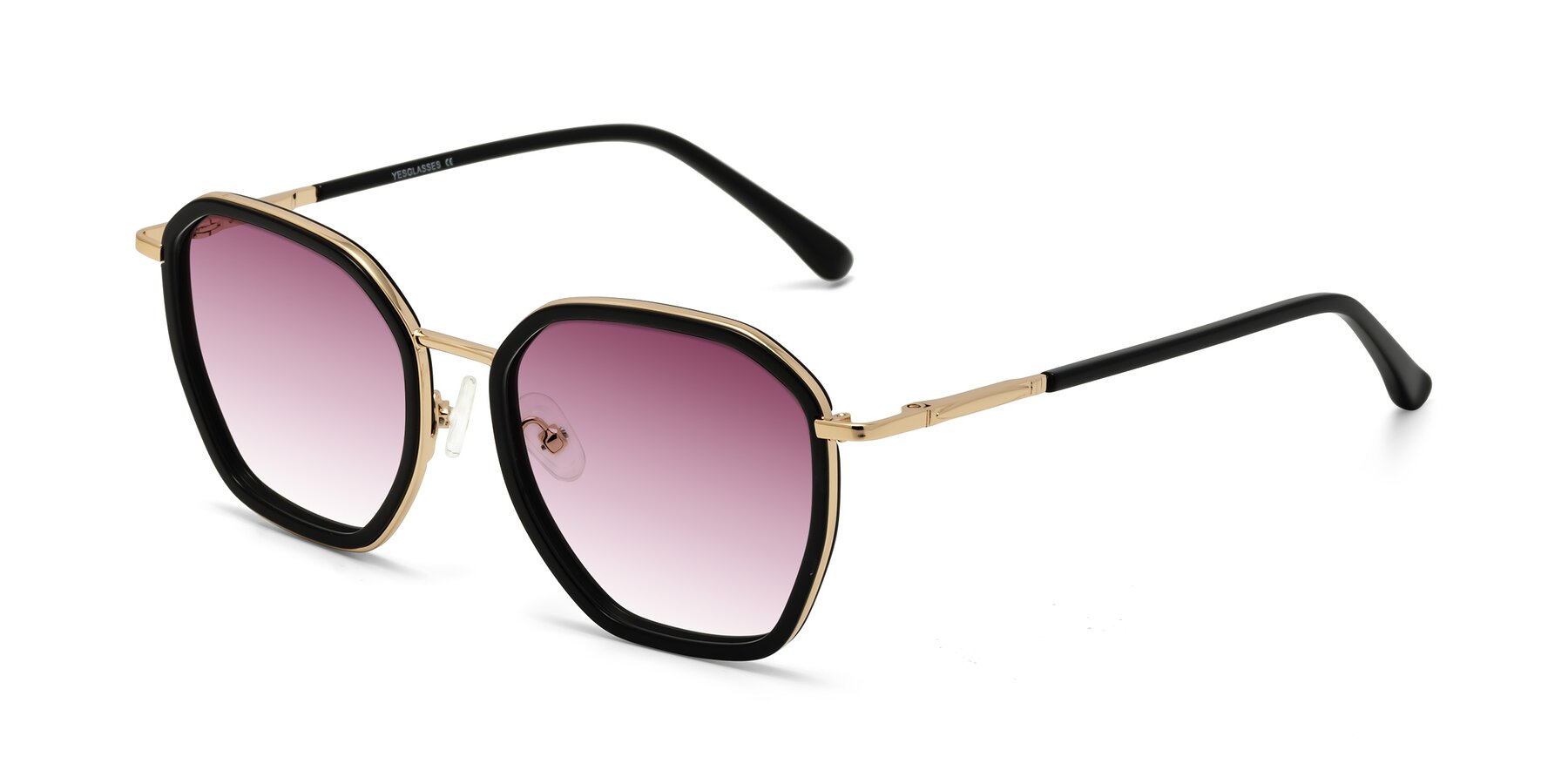 Angle of Fammily in Black-Gold with Wine Gradient Lenses