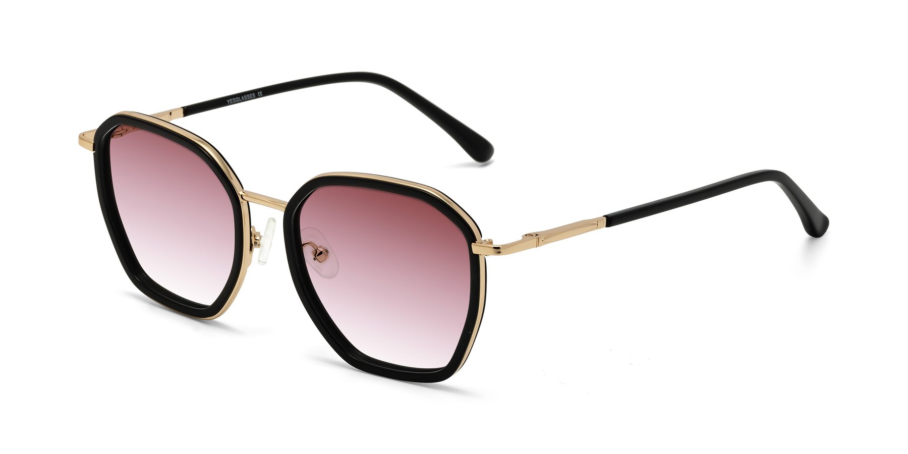 Angle of Fammily in Black-Gold with Garnet Gradient Lenses