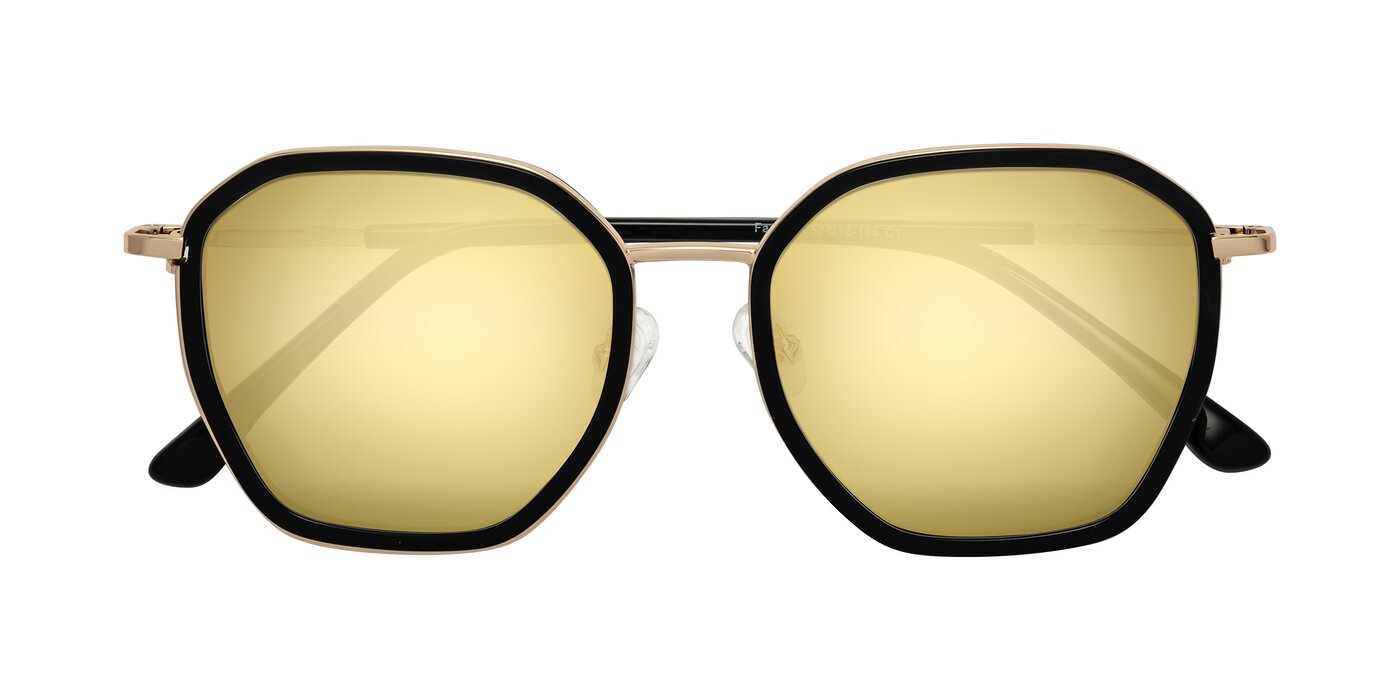 Fammily - Black / Gold Flash Mirrored Sunglasses