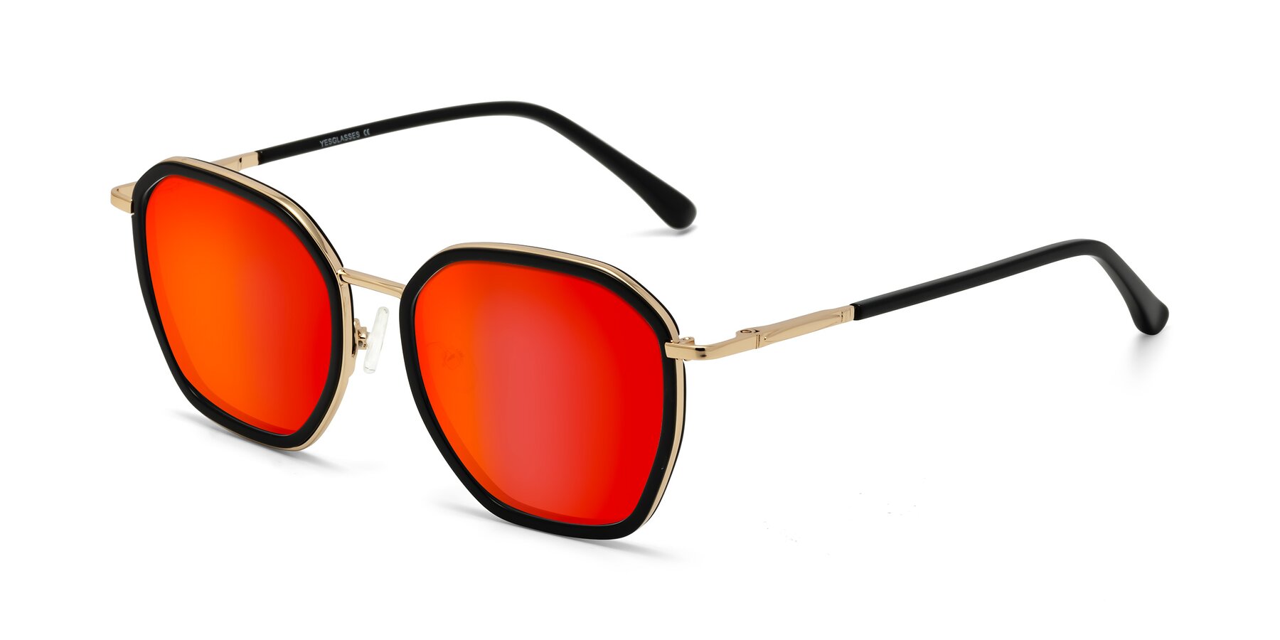 Angle of Fammily in Black-Gold with Red Gold Mirrored Lenses