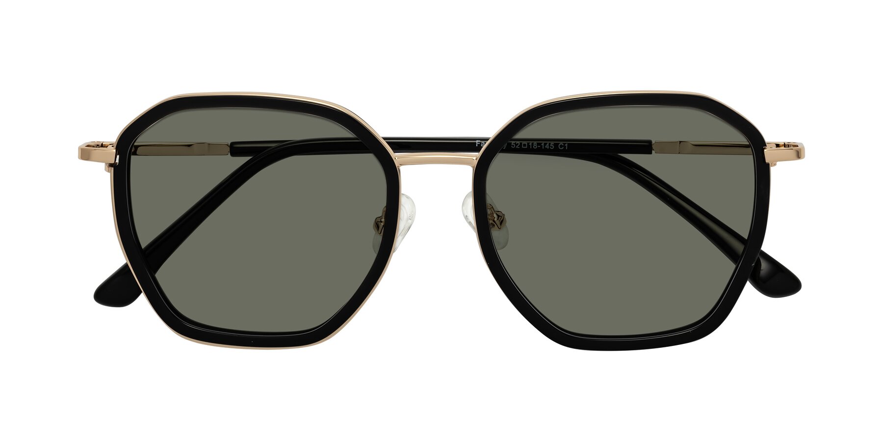 Folded Front of Fammily in Black-Gold with Gray Polarized Lenses