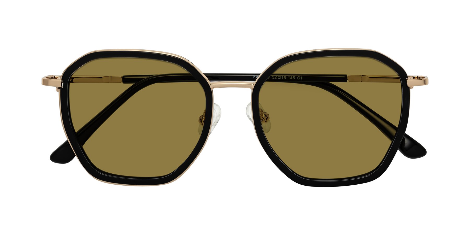 Folded Front of Fammily in Black-Gold with Brown Polarized Lenses