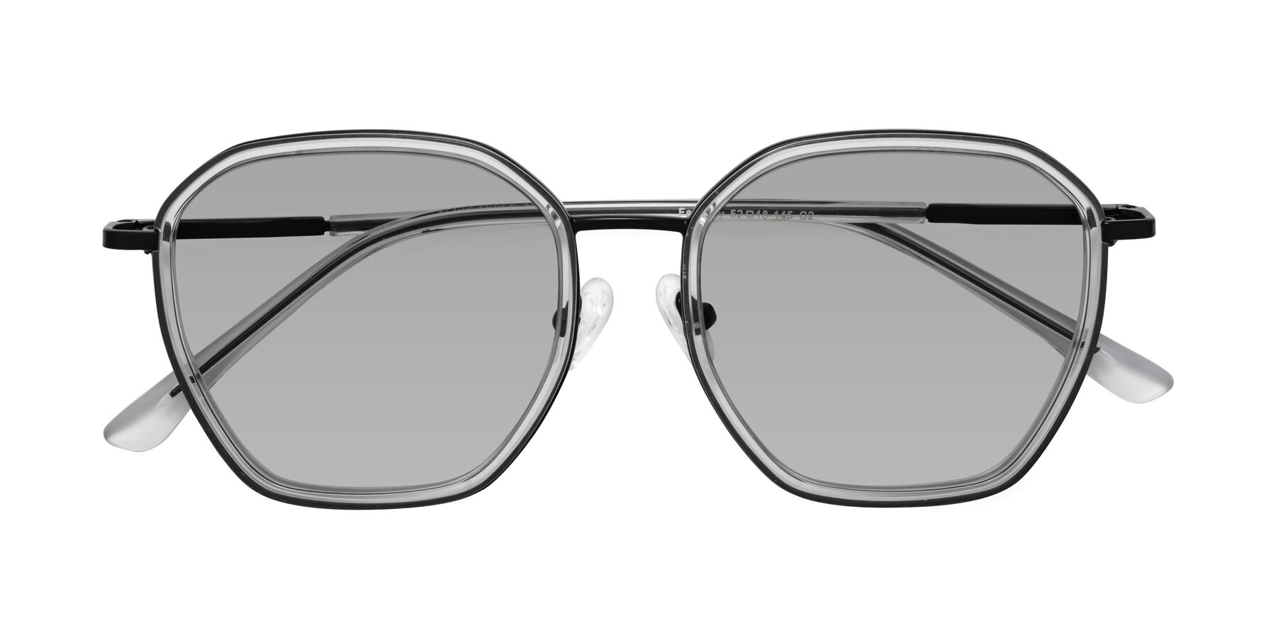 Folded Front of Fammily in Clear-Black with Light Gray Tinted Lenses