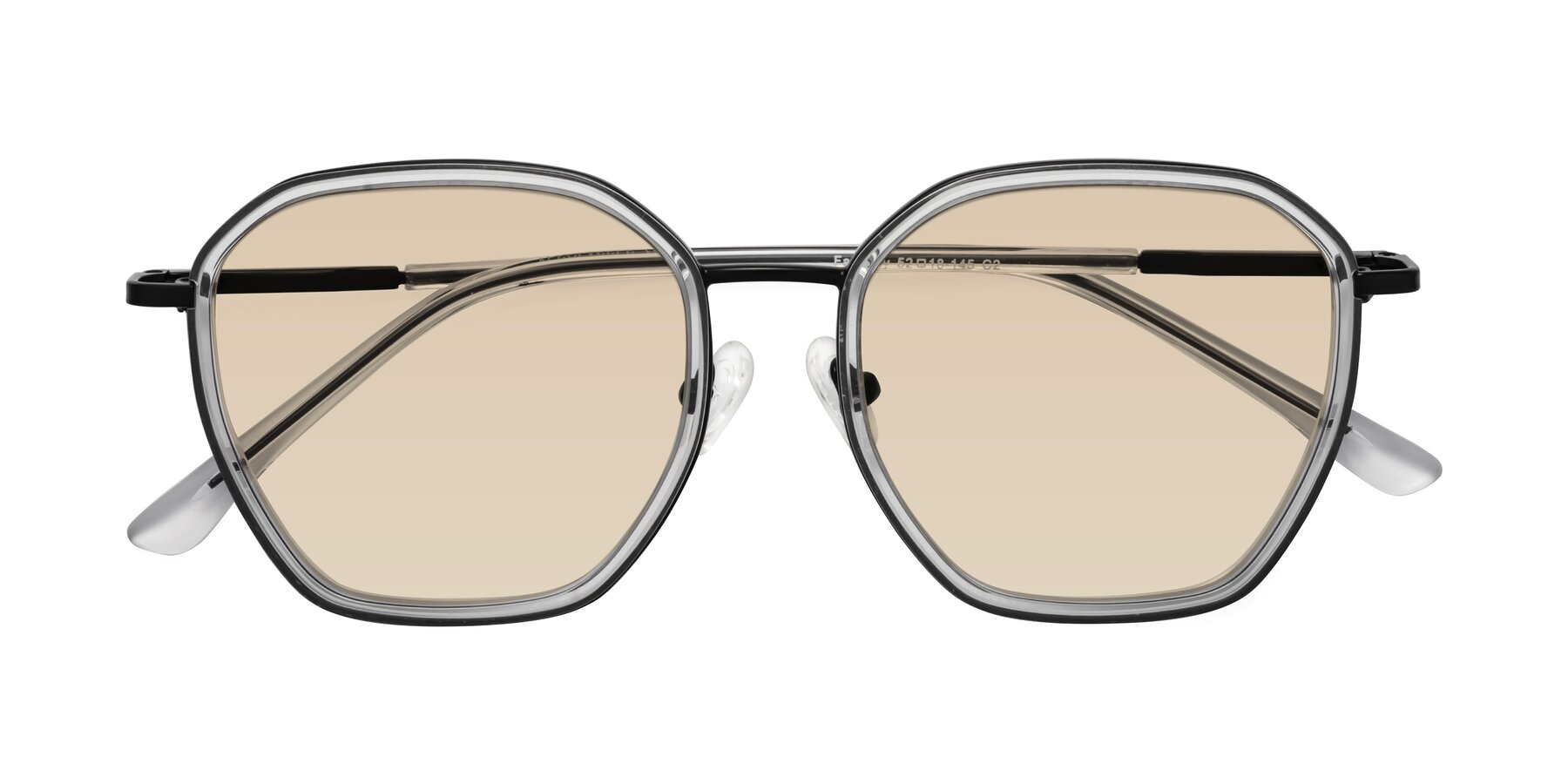 Folded Front of Fammily in Clear-Black with Light Brown Tinted Lenses