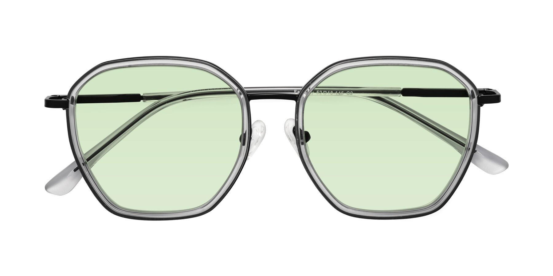 Folded Front of Fammily in Clear-Black with Light Green Tinted Lenses