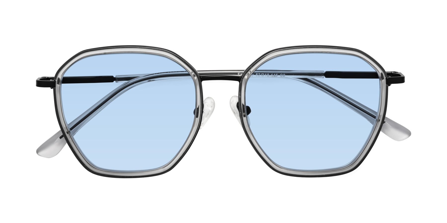 Folded Front of Fammily in Clear-Black with Light Blue Tinted Lenses