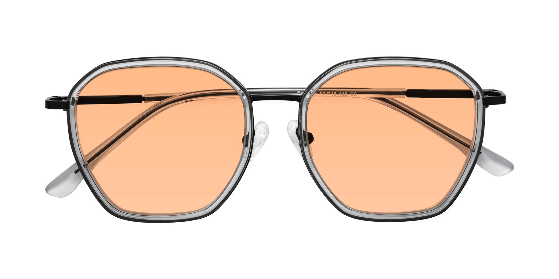 Folded Front of Fammily in Clear-Black with Light Orange Tinted Lenses