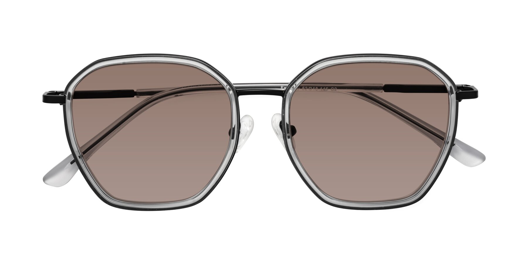 Folded Front of Fammily in Clear-Black with Medium Brown Tinted Lenses