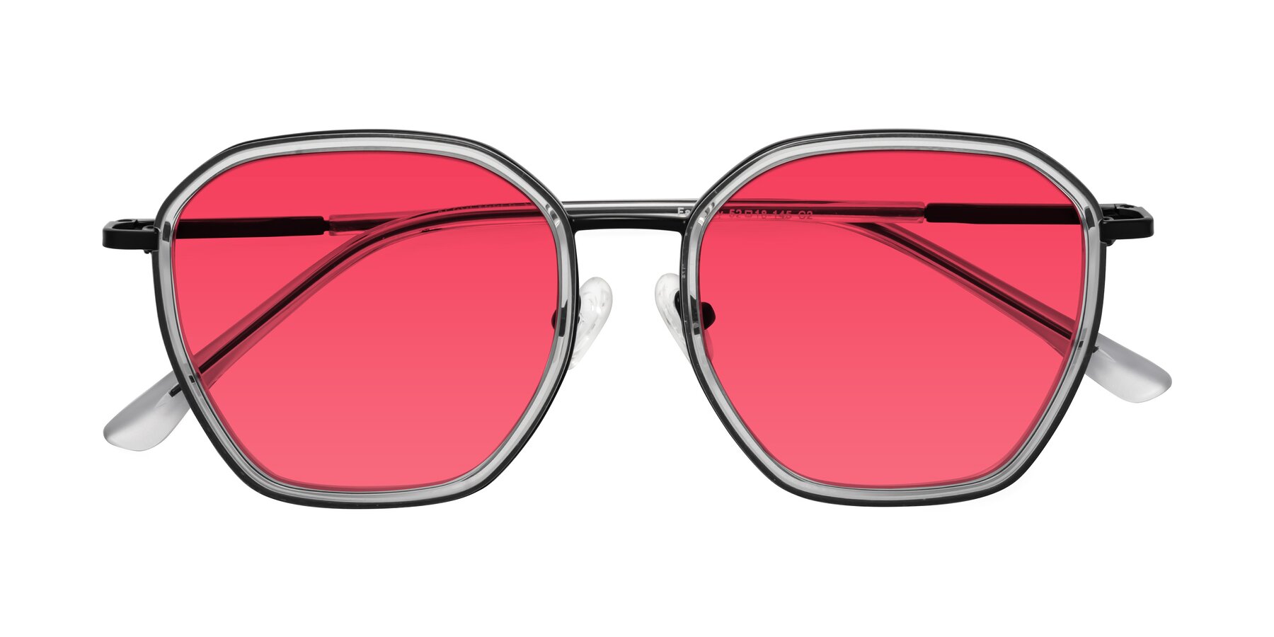 Folded Front of Fammily in Clear-Black with Red Tinted Lenses