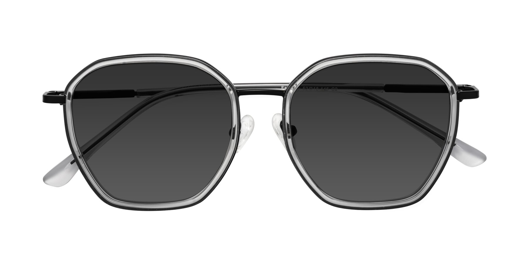 Folded Front of Fammily in Clear-Black with Gray Tinted Lenses