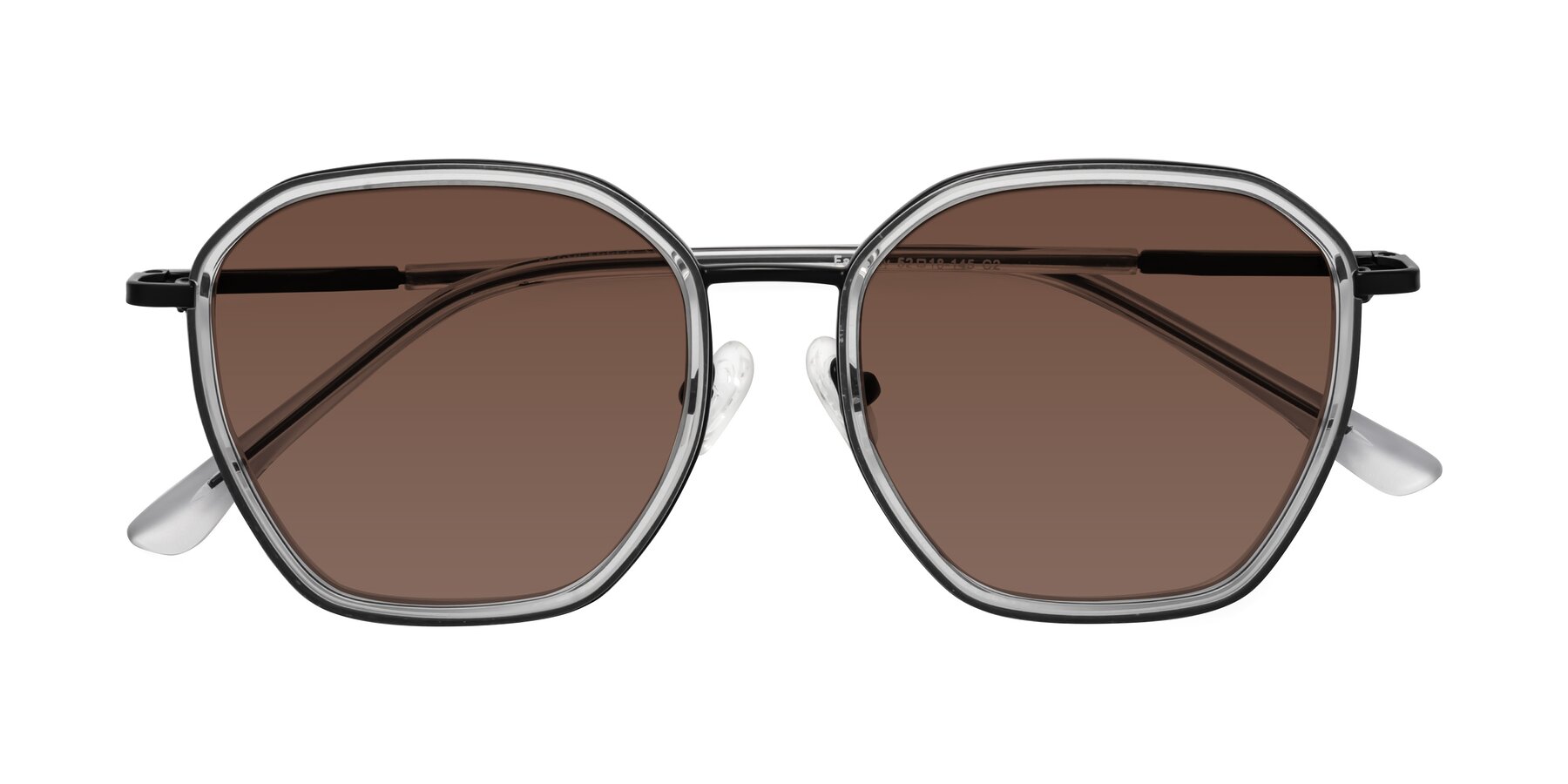 Folded Front of Fammily in Clear-Black with Brown Tinted Lenses