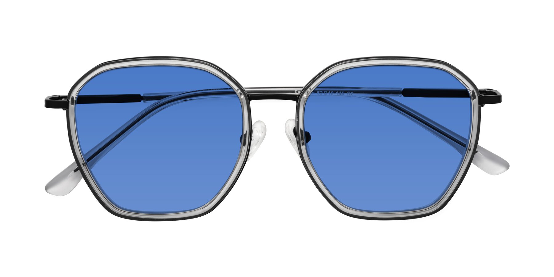 Folded Front of Fammily in Clear-Black with Blue Tinted Lenses