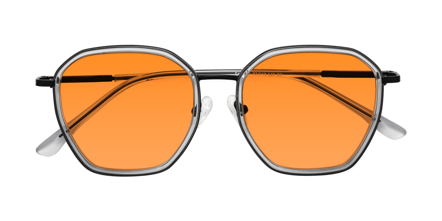 Folded Front of Fammily in Clear-Black with Orange Tinted Lenses