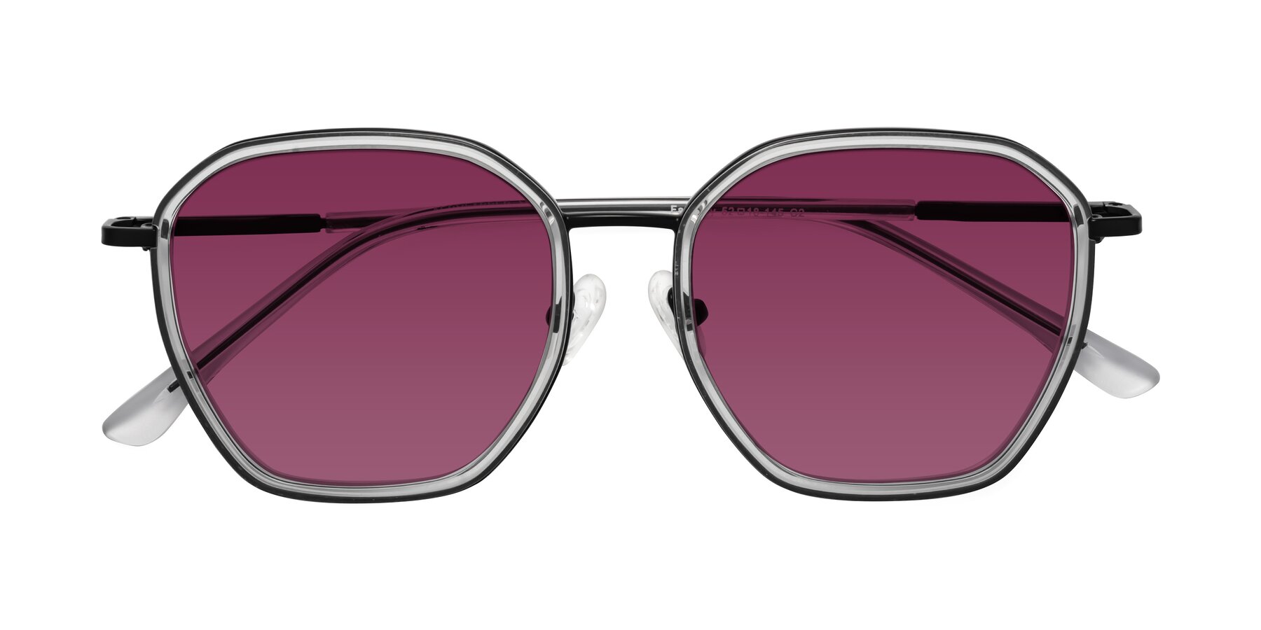 Folded Front of Fammily in Clear-Black with Wine Tinted Lenses