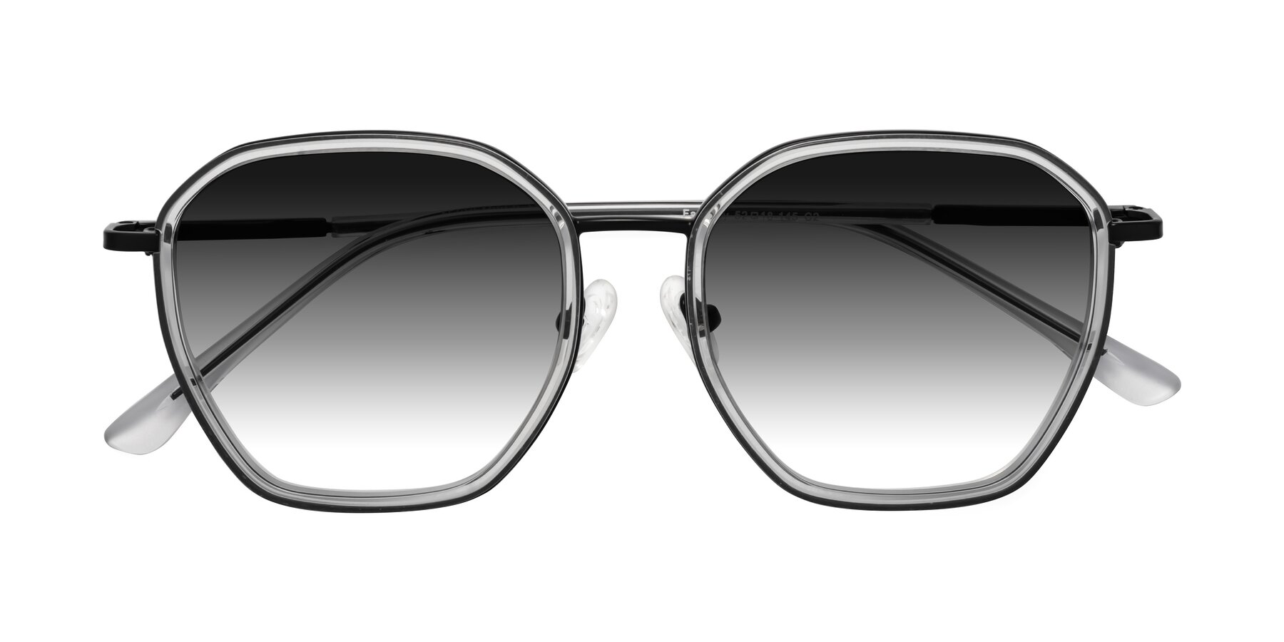 Folded Front of Fammily in Clear-Black with Gray Gradient Lenses