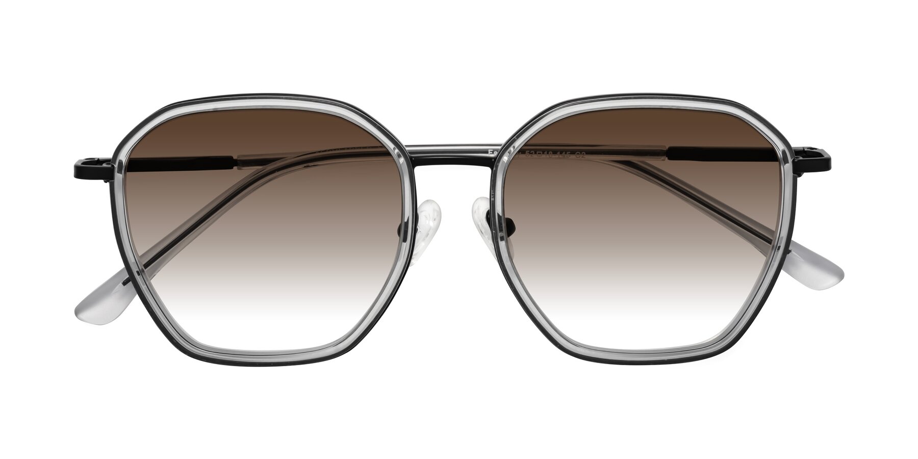 Folded Front of Fammily in Clear-Black with Brown Gradient Lenses