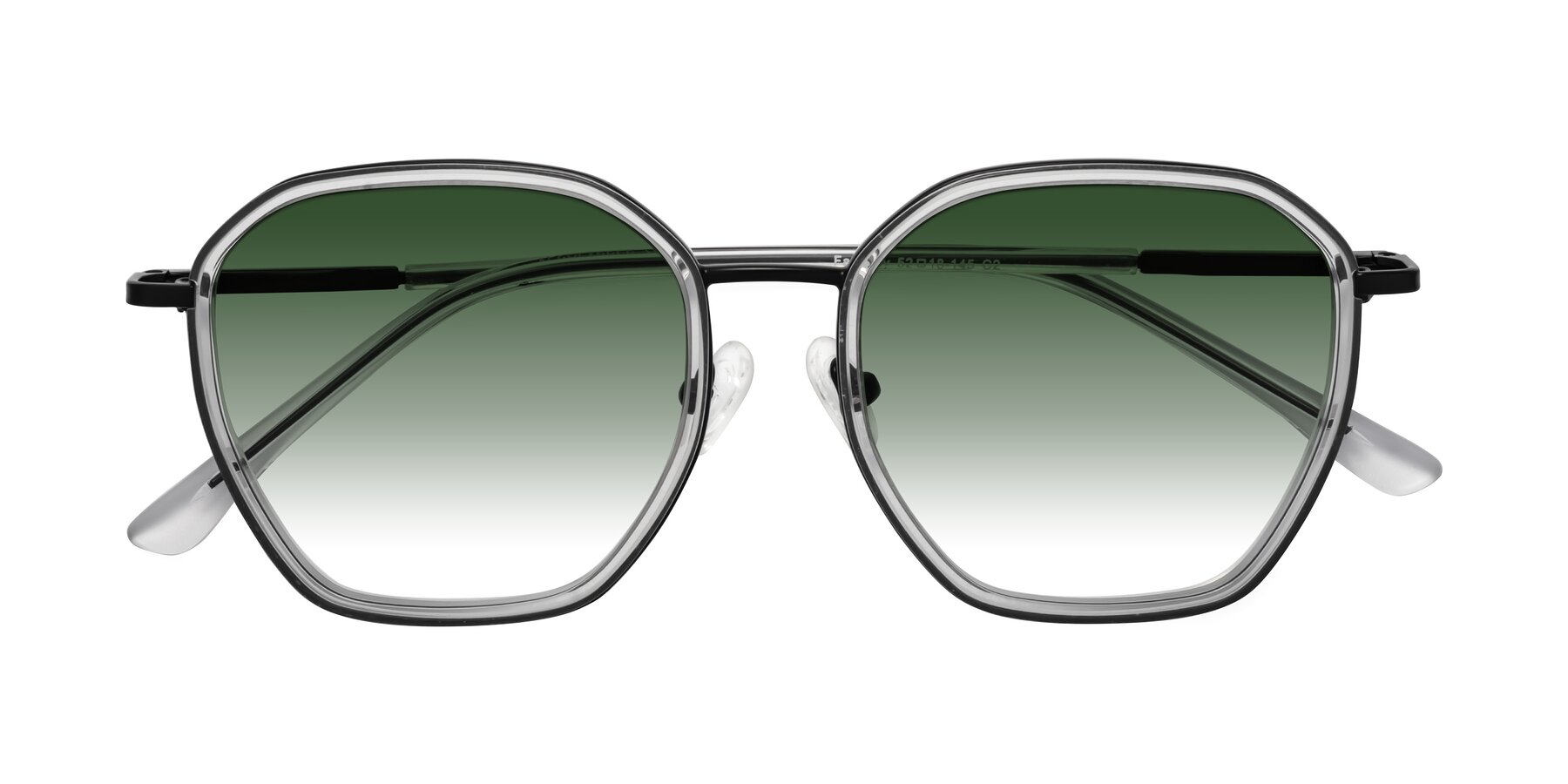 Folded Front of Fammily in Clear-Black with Green Gradient Lenses