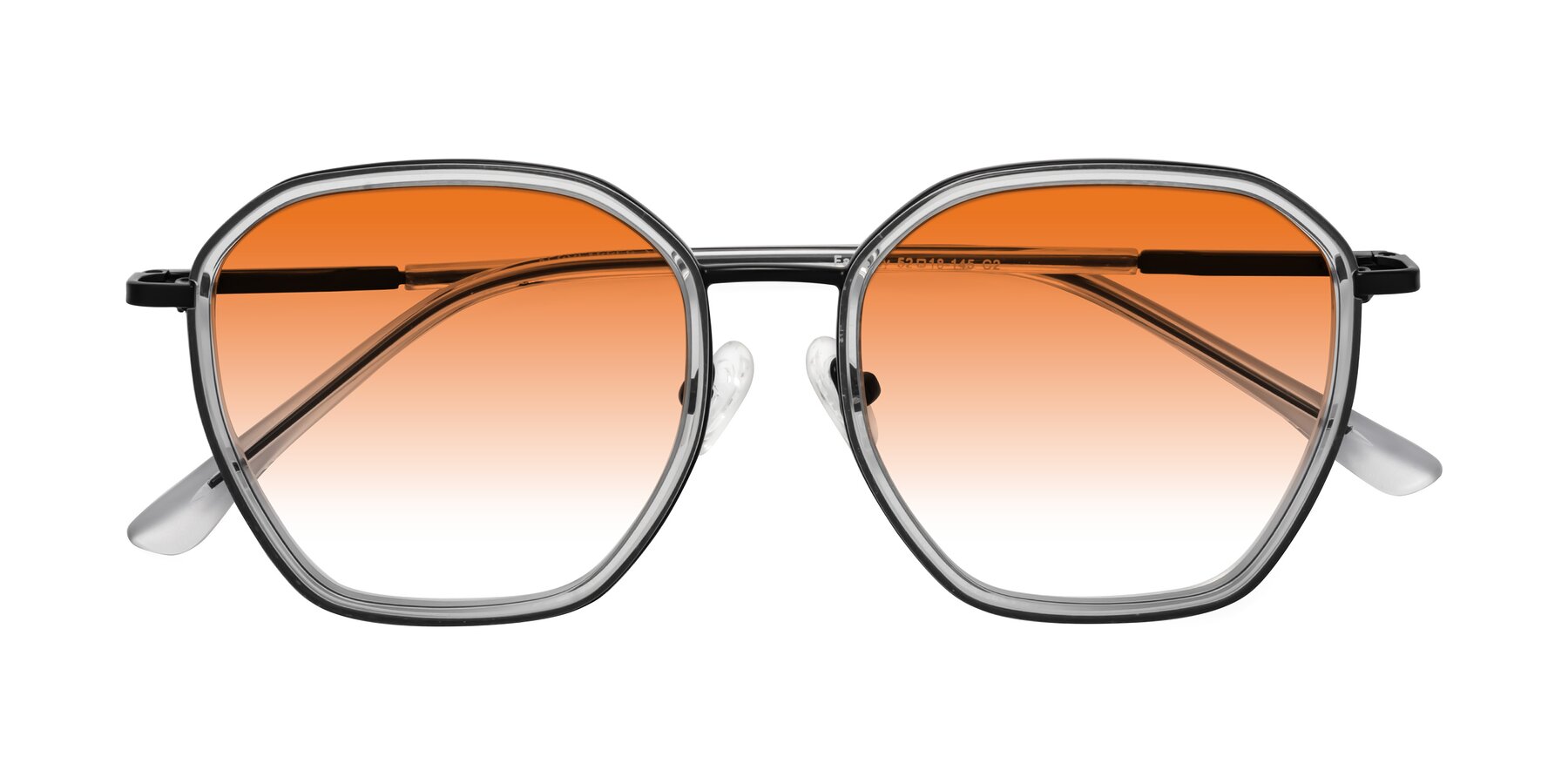 Folded Front of Fammily in Clear-Black with Orange Gradient Lenses