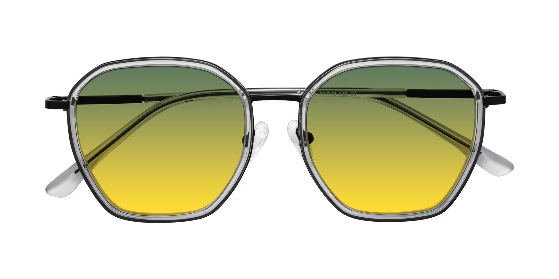 Folded Front of Fammily in Clear-Black with Green / Yellow Gradient Lenses