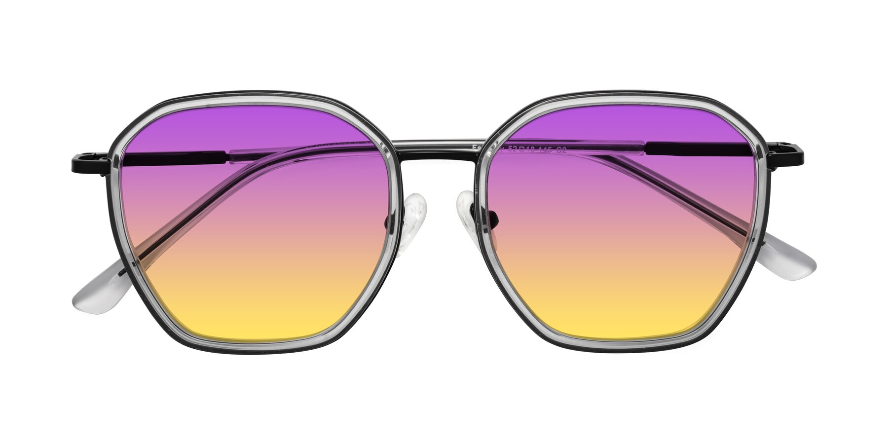 Folded Front of Fammily in Clear-Black with Purple / Yellow Gradient Lenses