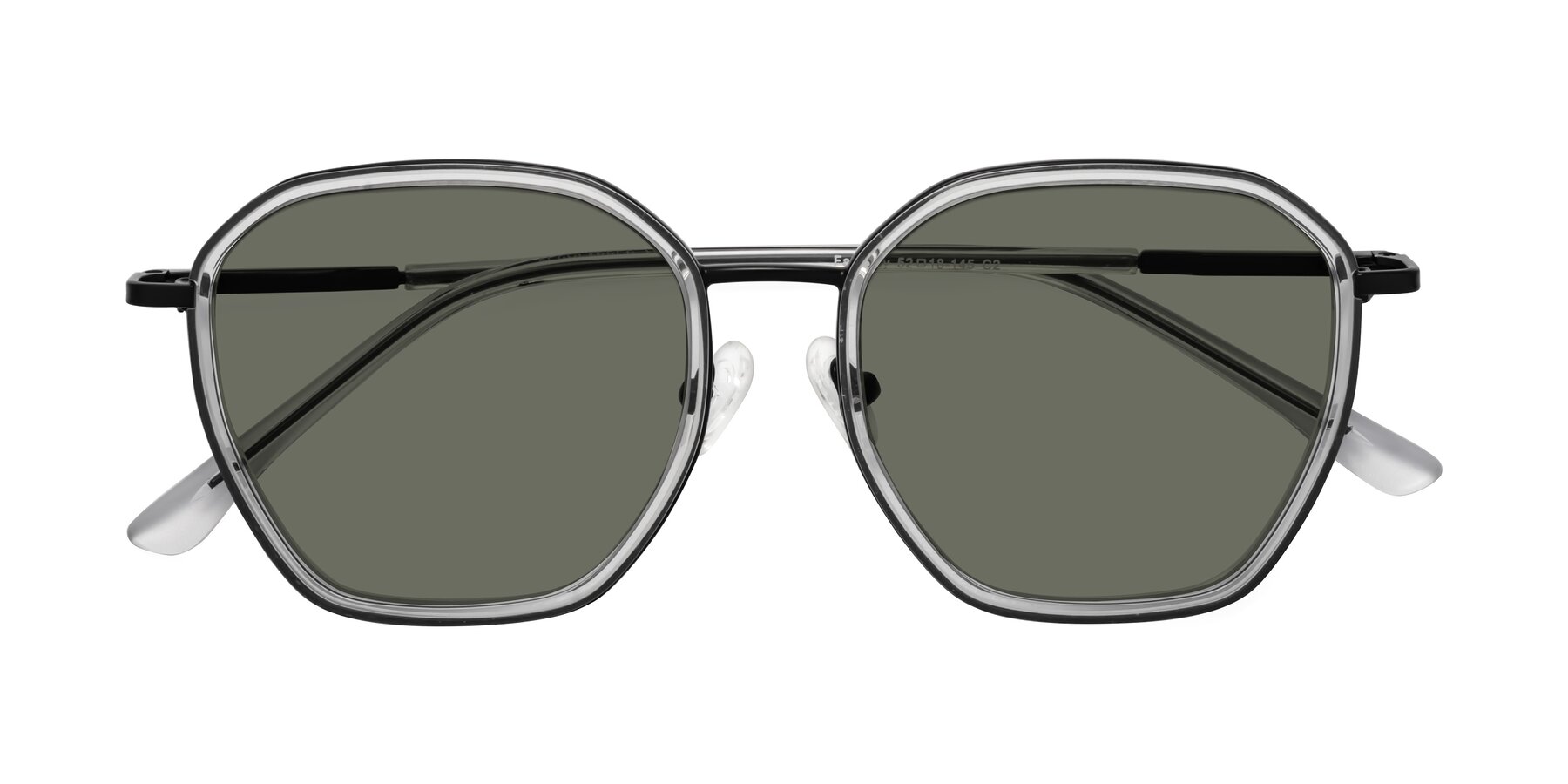 Folded Front of Fammily in Clear-Black with Gray Polarized Lenses