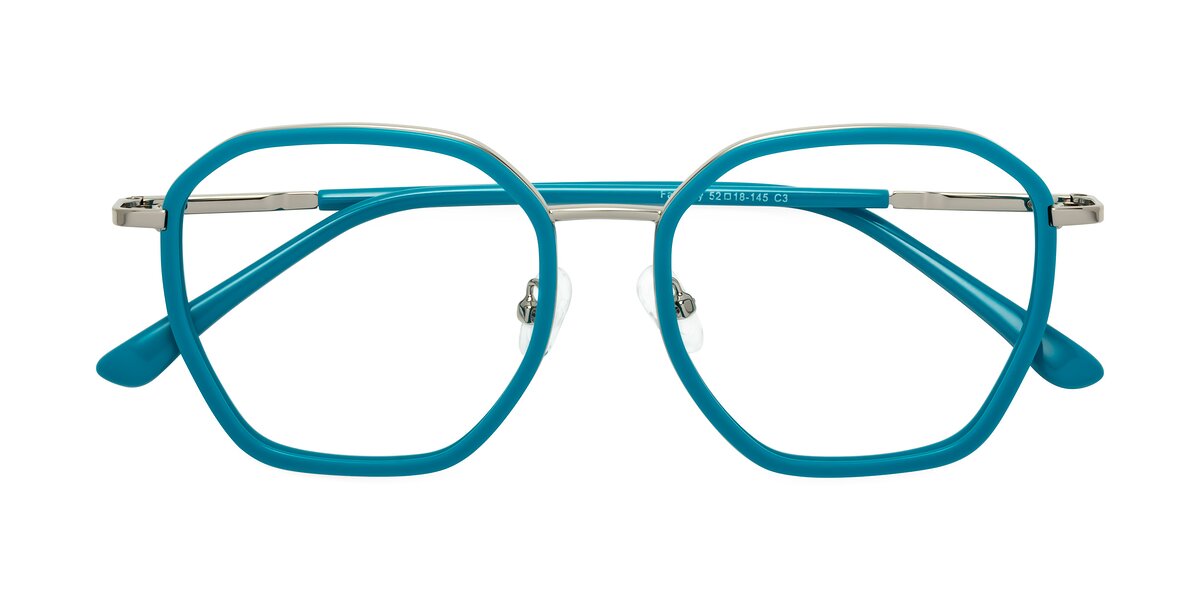 Fammily - Teal / Silver Eyeglasses