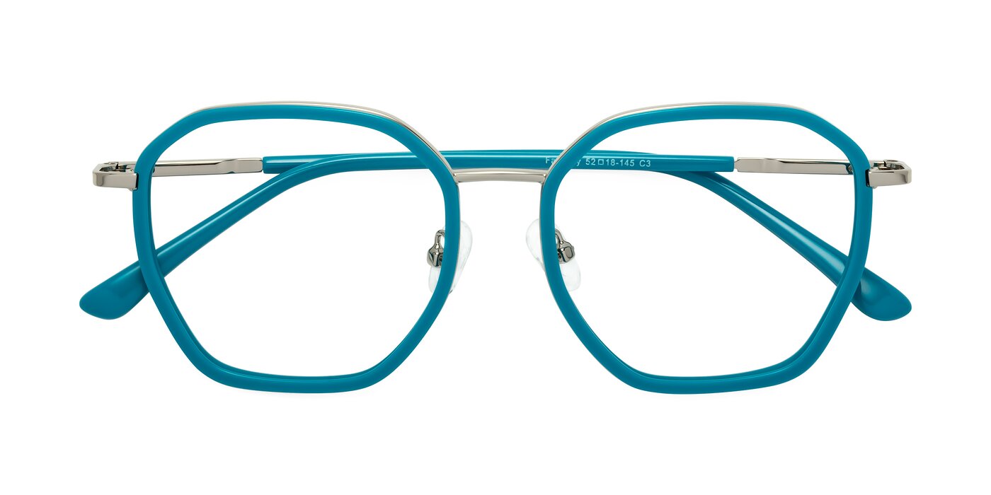 Fammily - Teal / Sliver Eyeglasses